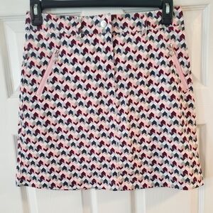 Tennis Skort in Pink, Navy & White